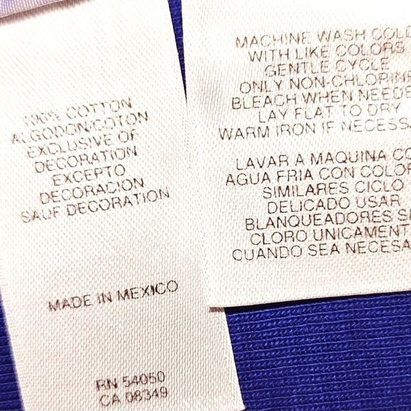 JONES NEW YORK SIGNATURE Women's Plus Size Royal Blue Lace V- Neck Top Size 2X - Picture 8 of 10